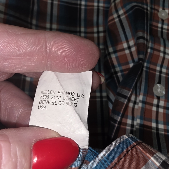 Cinch Men's Plaid Button Down Shirt Size M Blue Brown Western 100% Cotton Rodeo - Picture 8 of 8